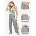 thumbnail image 4 of SWQZVT Womens Pants Linen Summer Cargo Casual Pants for Women Grey Drawstring Lightweight Side Pocket Pant Loose Wide Leg Comfort Linen Pants XL, 4 of 9