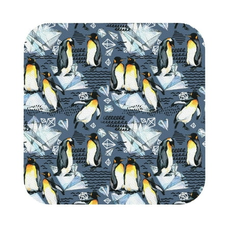 

Matuu Penguin Arctic Adventure for Cup Coasters Set of 6 Leather Coasters Desk Coasters for Office Measures 4” x 4” Square