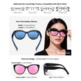 thumbnail image 4 of Foldable Fit-Over Sunglasses Women Polarized UV400 Cat Eye, Wear Over Prescription Glasses Up to 13.5×5cm, Face Slimming Retro Style, Beach Golf Fishing Outdoor, Pouch & Strap Included, 4 of 8