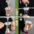 thumbnail image 7 of Winged Corkscrew Wine Opener Manual – Heavy Duty Stainless Steel Cork Opener with Bottle Opener, Chrome Finish Red, Home Bar Accessories Bar Tools Set of 1,wine opener manual, 7 of 7