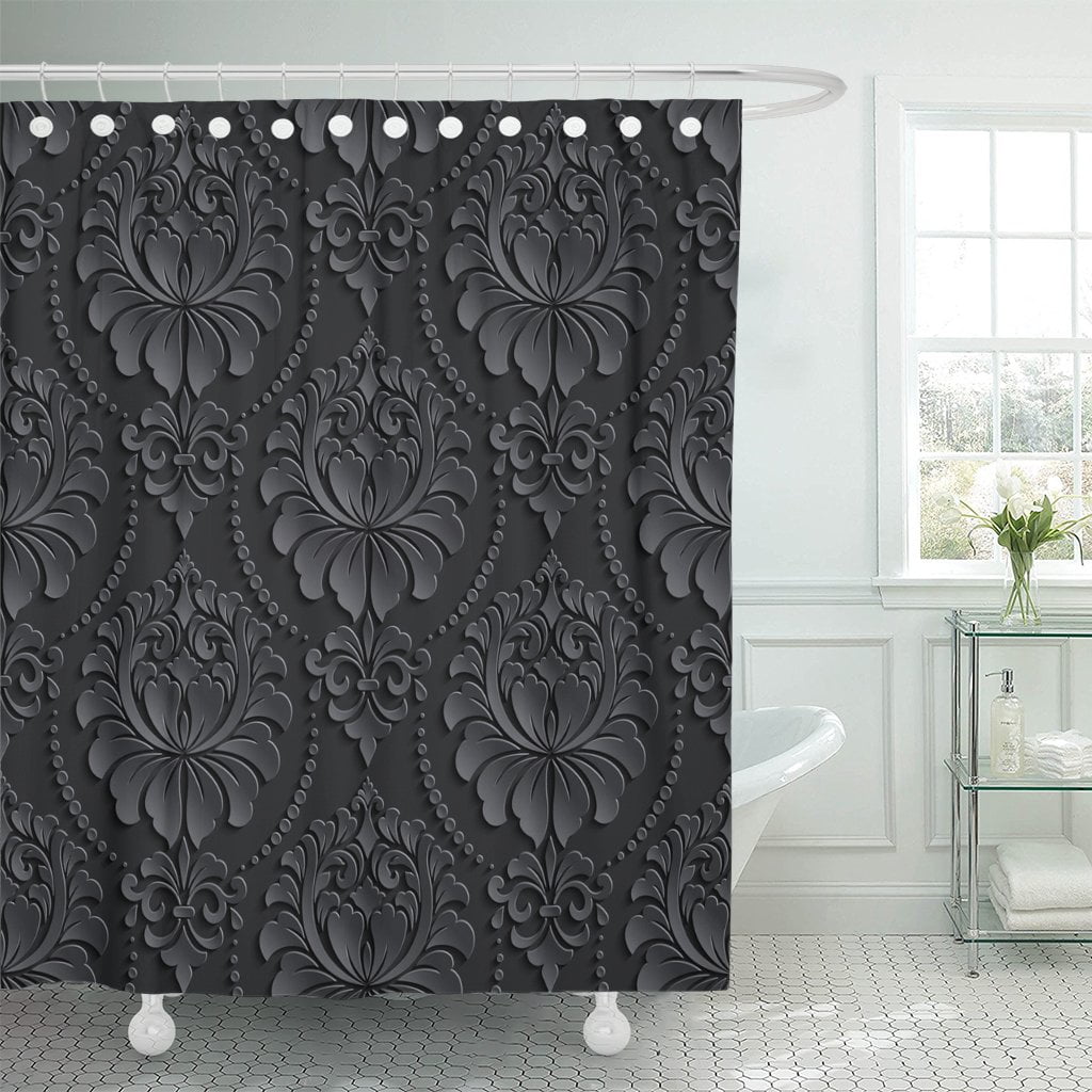 PKNMT Dark Damask Elegant Luxury for and 3D Shadows Highlights
