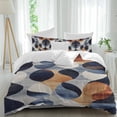 thumbnail image 2 of Navy Blue Burnt Orange Bedding 3 Piece Duvet Cover Set California King, Retro Abstract Geometric Soft Microfiber Comforter Cover with Zipper Closure & Pillowcases, Wrinkle & FadeResistant Quilt Cover, 2 of 9