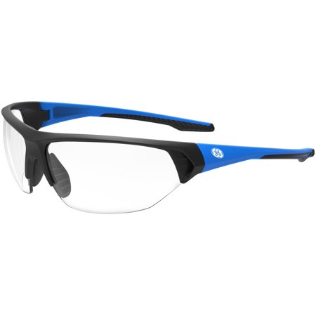 

GE Safety Glasses ANSI Z87.1 06 Series Anti-scratch Lens 99.9% UV Protection EN 166 12 Pack (Blue/Black Clear Anti-fog)