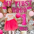 thumbnail image 4 of Space Cowgirl 1st Birthday Decorations, Western Disco First Rodeo Birthday Party Decorations, Rose Red Silver My First Rodeo Glitter Paper Banner Cake Toppers, Let’s Go Girls First Birthday Supplies, 4 of 7