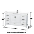 thumbnail image 4 of Wyndham Collection Sheffield 60" Solid Wood Single Bathroom Vanity in White, 4 of 4