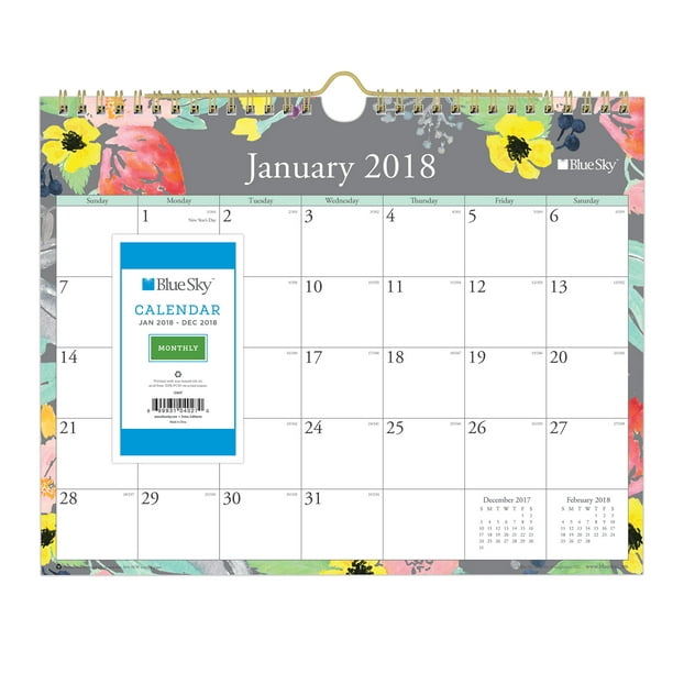 Blue Sky 11" x 8.75" Wall Calendar, January 2018December 2018