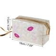 thumbnail image 3 of 1 Pc Bolsa de Maquillaje de Labios de Lentejuelas para Mujeres para Viajes Vacaciones Camping Rosa Blanca de Tela de Lentejuelas de PU, 3 of 3