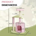 thumbnail image 3 of UBesGoo Cat Tree, 33in Multi-Level Tower for Play & Rest with Scratching Post, Curved Perch & Plush Bed，Pink, 3 of 7