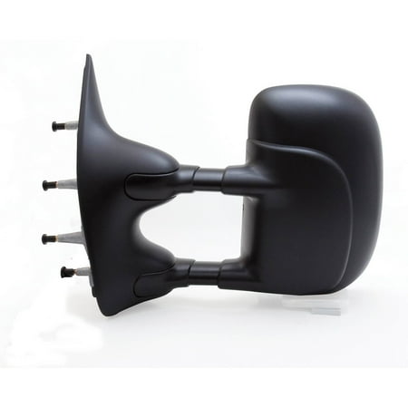 Econoline Van Power Mirror 61202F - Fit System Driver Side Towing Mirror for 02-14 Ford Econoline Van, textured black, extendable, foldaway, Manual ()