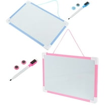 2 pack Dry Erase Whiteboard, 11.7" x 7.7" Magnetic White Board with Marker, Magnetic Hanging Whiteboard, Portable Mini Double Sided White Board, Memo Board (Pink,Blue)