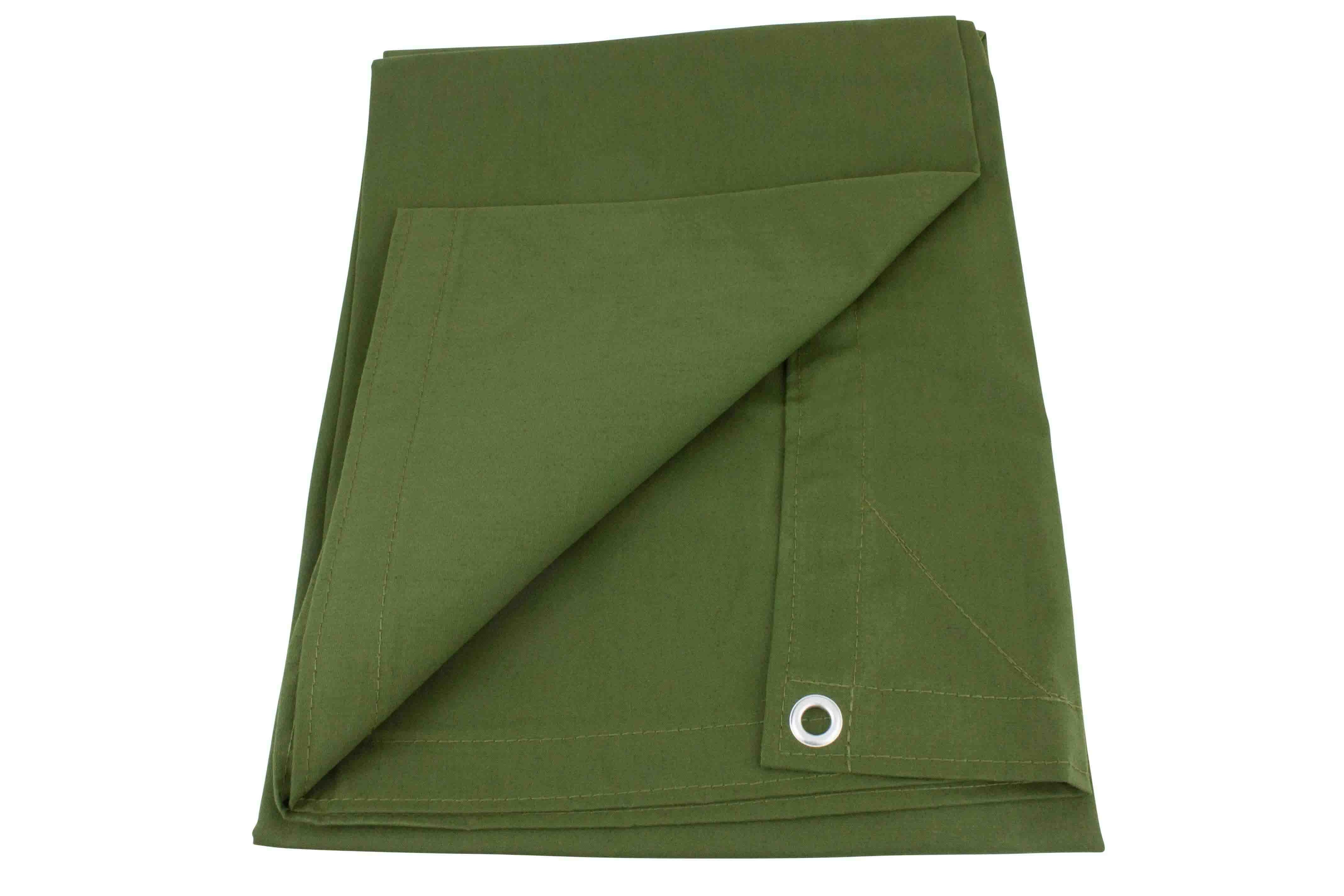 12'x 16' Canvas Tarp 3.6X4.8M Green Cotton Tarpaulin 18 OZ Conceal Heavy Duty 