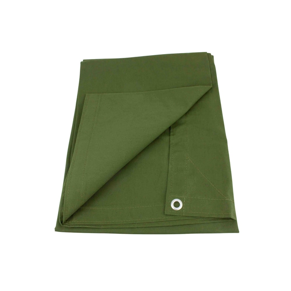 6' x 8' Green Canvas Tarp 12oz Heavy Duty Water Resistant