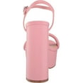 thumbnail image 3 of Steve Madden Tille Pink Ankle Strap Round Open Toe Retro Chunky Platform Sandals (Pink, 9), 3 of 6