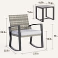thumbnail image 2 of 3-Piece Outdoor Bistro Set with Glass Coffee Table, Aiho Outdoor Patio Conversation Set with Soft Cushion for Garden, Backyard, Poolside, Balcony - Light Gray, 2 of 7