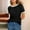 Black, variant on SHITINN Women's T Shirts Women's Solid Color Crew Neck Short Sleeve T Shirt with Contrast Trim Women's Short Sleeve Tops Summer Shirts for Women 2025