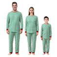 thumbnail image 5 of Matching Family Pajamas Sets Matching Family Pajamas Set Green White Striped Christmas 2 Piece Sleepwear Cozy Long Sleeve Lounge for Men for Holiday, 5 of 8