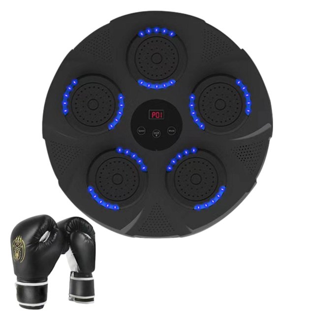 Máquina de boxeo musical, almohadillas de boxeo musicales, entrenamiento, entrenador deportivo, música, boxeo electrónico, objetivo de pared, máquina Patrón negro