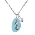 thumbnail image 2 of YYKihy Blue Wind Sea Glass Necklace Wire Beach Necklace Pearl Jewelry, 2 of 4