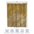 thumbnail image 4 of Split Shower Curtain for Transfer Bench, Brown Boho Fabric Shower Curtains for Bathroom, Middle Century Abstract Floral Ethnic Art Tub Sliding Transfer Bench Waterproof Bath Curtains 72"x72", 4 of 9