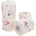 thumbnail image 1 of BRIGHTFUFU 4 rollos de papel higiénico, servilleta desechable, rollo de papel de color, tejido navideño, 1 of 8