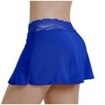 thumbnail image 4 of Riforla Women's Solid Color Mini Solid Color Lace Patchwork Mini Skirt Blue S/M, 4 of 8