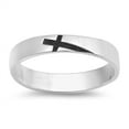 thumbnail image 1 of Oxidized Etched Sideways Cross Promise Ring .925 Sterling Silver Band Jewelry Female Male Size 7, 1 of 4