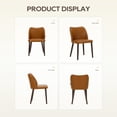 thumbnail image 3 of EOP Upholstered Dining Chairs Set of 2, Mid Century Modern Dining Room Chairs, Leather Farmhouse Dining Side Chairs with Wood Legs, Armless Kitchen Chairs with Wingback, Light Brown, 3 of 7
