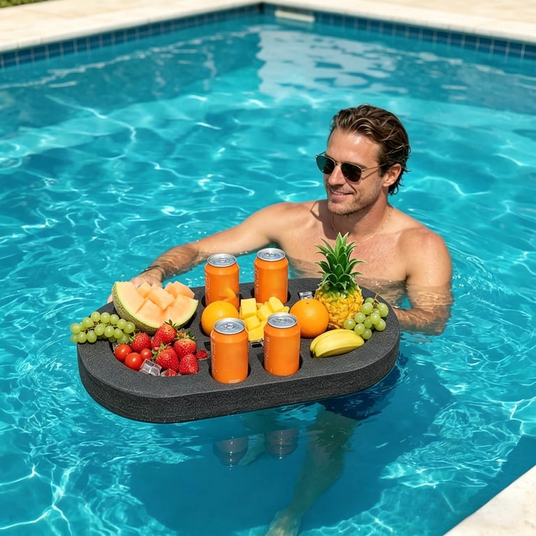 Floating Drink Holder for Pool, Large Foam Refreshment Table Tray