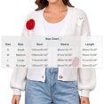 thumbnail image 3 of Edvintorg Cropped Cardigan for Women Halloween V Neck Loose Casual Knit Sweater Lightweight Open Front Top Women Clothing White S-XL, 3 of 7