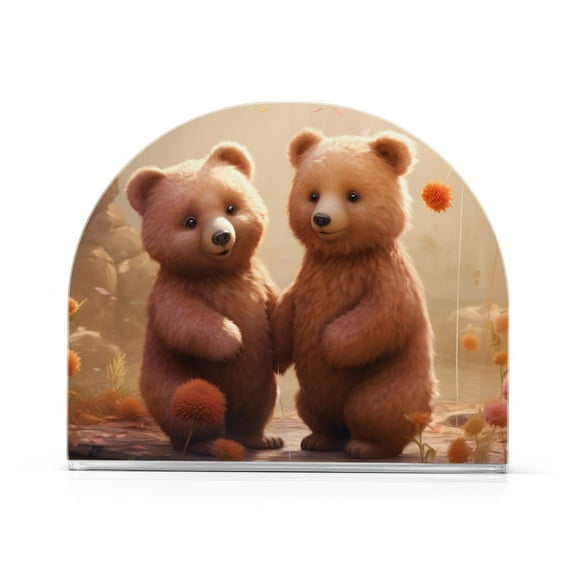 Cute Bears Napkin Holders for Tables Napkin Stand Paper Holder Organizer Tabletop Tissue Box Dispenser