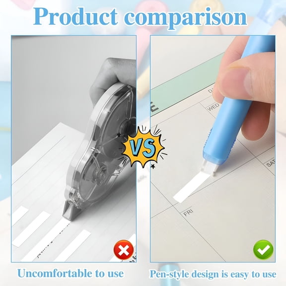 CCOCC Correction Tape Pen 6m*5mm Pocket White Out Correction Tape For Note Taking Marking Crafting Journaling Light