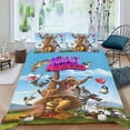 thumbnail image 2 of Madagascar Conjunto de sábanas temático, trío de piezas, cómodo y amigable con la piel, diseño único, regalo de decoración para el hogar para familiares, amigos y fans, 90 cm * 190 cm, 2 of 6