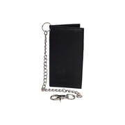 RFID Blocking Chain Wallets for Men Biker Long Bifold Genuine Leather Wallet with Chain