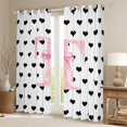 thumbnail image 2 of Manfei Black Cartoon Loves Blackout Curtains,Initial Alphabet T Pattern Window Curtains Pack of 2 (38x45 Each), 2 of 6