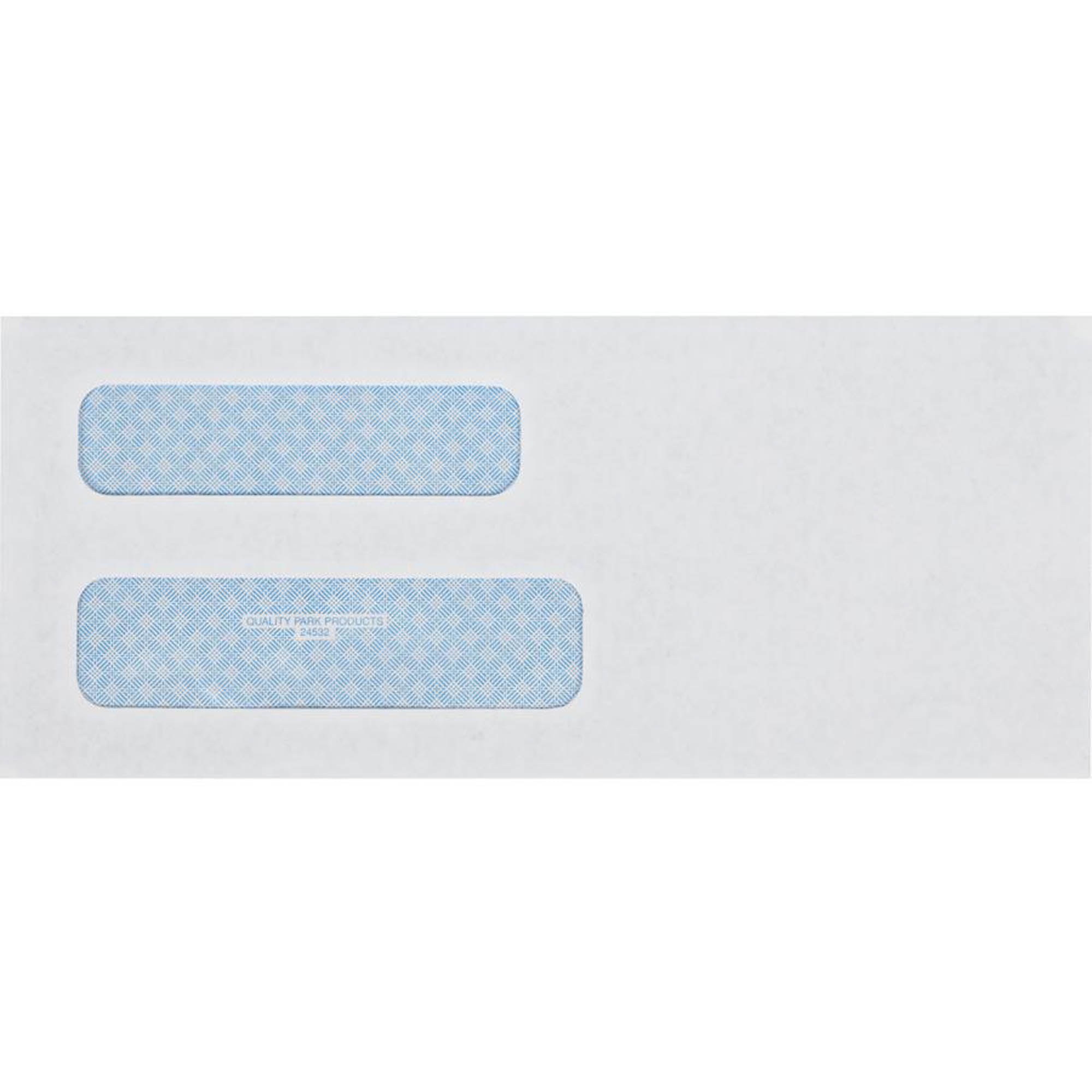 Quality Park Double Window Gum Closure Envelopes - Double Window -  5by8 - 8 5by8"W x 3 5by8" L- 24 lb - Gummed - Wove -