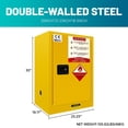 thumbnail image 2 of 18 Gal Flammable Storage Cabinet, 35(H)x23(L)x18.11(D) Inch Yellow Adjustable Thickened Shelf, Galvanized Steel Fireproof Liquid Storage, Hazardous Storage Cabinets, Safety Cabinets for Home Garage, 2 of 8