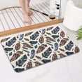 thumbnail image 4 of Blue and Brown Feather Pattern Bathroom Rugs Mat,Non Slip Microfiber Bathroom Rug,Rubber Backing,Soft Bathroom Mats for Bathroom Floor,Tub and Shower,17x27in(43x68cm), 4 of 5