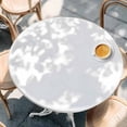 thumbnail image 2 of White Round Tablecloth, Fitted Table Cover with Elastic for 36"-44" Round Tables, Modern Minimalist Pure Soild Color Table Cloth Outdoor Indoor Dinning Party Waterproof Tablecloths, 2 of 7