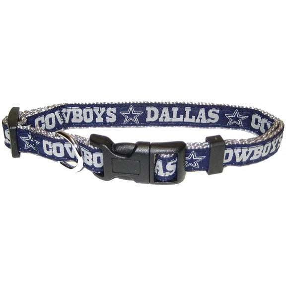 Pets First NFL Dallas Cowboys Dog Collar - Heavy-Duty, Durable & Adjustable Football Collar for Dogs/ CATS - Medium