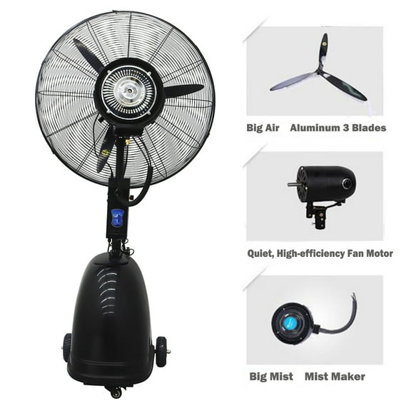 TECHTONGDA Industrial Spray Electric Fan Dust Removal Humidification Floor Fan 30"