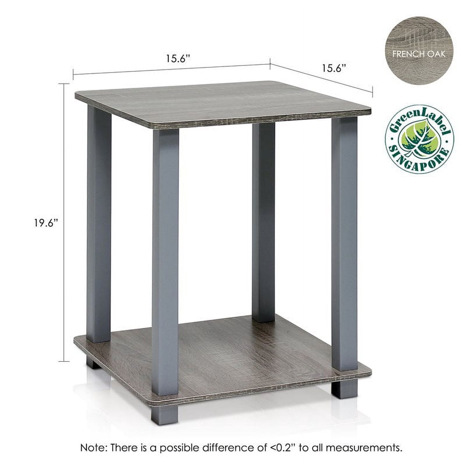 Furinno Simplistic End Table, Set of Two, French Oak/Grey