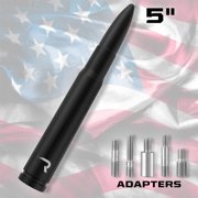 RECON - .50 Cal Bullet Style Truck/SUV Aluminum Antenna 5 - Black (Fits OEM Factory Threaded Antennas)