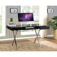thumbnail image 4 of Room Designs Computer X Desk Black Gloss Modern Rectangle, 4 of 6