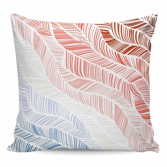 Ombre Orange Blue Pillow Covers 18x18 Inch Decorative Throw Pillow Cover, Summer Coastal Ocean Sea Beach Wave Sofa Pillowcases Accent Cushion Case Home Decor Bedroom Living Room