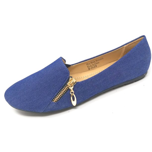 denim ballerina shoes