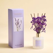 COCORRÍNA Lavender Thyme Reed Diffuser Set, 6.7 fl oz with Dried Flowers, Long Lasting Home Fragrance Air Freshener for Bedroom, Bathroom, Office