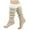 Beige, variant on SwiftWear Leg Warmers for Women Girl Y2K Ribbed Leg Warmer Fleece Plush Trim Knitted Christmas Socks Calf Cover Boot Socks
