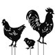 thumbnail image 2 of Decoración de jardín, adorno de silueta de pollo, patio trasero, césped, patio, silueta de Metal, Decoración 3 Piezas kenally HA004257-00, 2 of 6