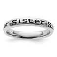 thumbnail image 4 of Auriga Fine Jewelry 925 Sterling Silver Polished Enameled Sister Ring for Women Size 6, 4 of 6