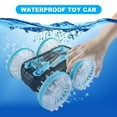thumbnail image 4 of Amphibious Remote Control Cars Toys, Amphibious Waterproof 4WD RC Stunt Car Toys for Kids, 2.4 GHz 360° Rotating RC Drift Cars with LED Light, Toy Cars Gifts for 3-12 Year Old Boys Girls,Blue, 4 of 9